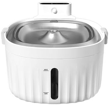 LANMOU Katzenbrunnen für Katzen 2L Edelstahl Katzen Trinkbrunnen Ultraleiser Katzenbrunnen mit Sensor Kabelloser Automatischer Wasserspender, Zwei Wasserabgabemodi für Katzen Hunde