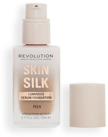 Makeup Revolution, Skin Silk Serum Foundation, Light to Medium Coverage, Contains Hyaluronic Acid, F12.5, 23ml