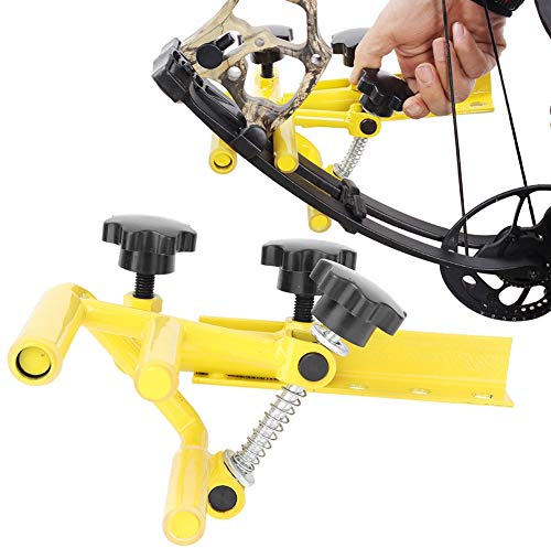 Hapivida Support d'arc de Chasse en Métal, Étau Réglable Rotatif 360 Degrés avec Support Stable pour Réparation et Entretien, Cadre Durable pour Accessoires de Tir à l'arc
