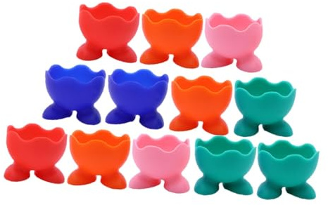 Zerodeko 24pcs Silicone Egg Cups Boiled Egg Serving Cups Holders for Kitchen Boiled Rack Stand Cooker Stands Random Color