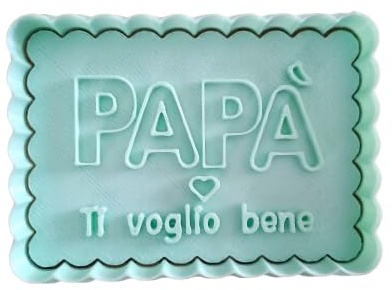 Tagliabiscotti.it - Papà Ti Voglio Bene - Tagliabiscotti Festa del Papà - Cookies Cutter - Stampo/Formina per biscotti - 8cm x 6cm x 1,2cm
