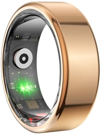 Gesundheits Tracker Smart Ring, Fitness Tracker Ring mit Schlafüberwachung, Wasserdichter Fitness Tracker Ring, Schrittzähler für Damen und Herren (Roségold)