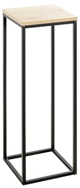 möbelando Blumentisch >52568< in Eiche, schwarz, MDF, Metall - 23x67x23cm (BxHxT)