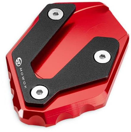 MOWOK Zubehör Für Yamaha MT07 MT09 TRACER 7 GT 9GT 900GT 700GT XSR 700 900 | MT-07 TRACER 7GT 9 GT XSR700 XSR900 R7 R9 R125 FZ6 XJ6 MT-125 MT-09 SP 2026 Motorrad Seitenständer Vergrößern Platte, Rot