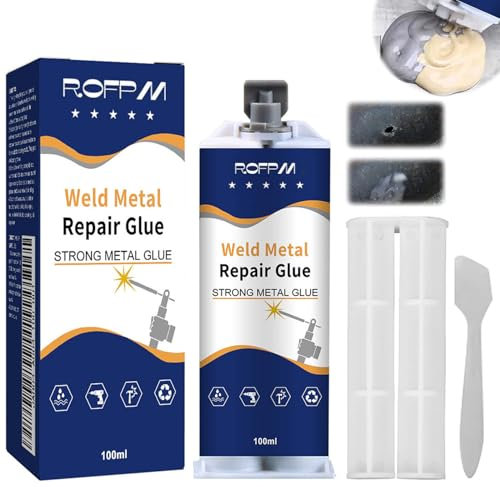 Colla Metallo, Metal Repair Paste, Magic Welding Glue, Adesivo metallico a indurimento rapido, Resistenza al Calore Industriale Materiali per Saldatura a Freddo Pasta per Riparazioni in Metallo Colla