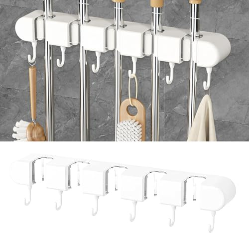 Balai Mural Crochets Porte Support Rangement Crochet Cuisine 5 6 Accroche | Supports Balais Attache Sans Percage Garage Organisation