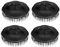 Jimkply Lot de 4 brosses de massage rondes bleues pour le cuir chevelu, pour tous les types de cheveux, noir