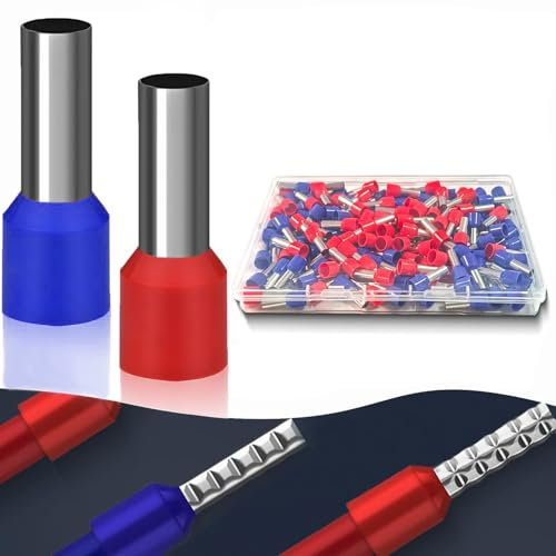 HXJFGDM Kit de 150 embouts de câble isolés 10 mm² 12 mm Rouge et bleu Qualité supérieure pour installations électriques