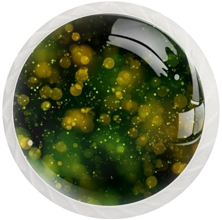 JAVENPROEQT Set di 12 pomelli rotondi in cristallo con motivo Bokeh glitterato, per cassettiera, armadio, armadio, con viti, decorazione per casa, ufficio, cameretta