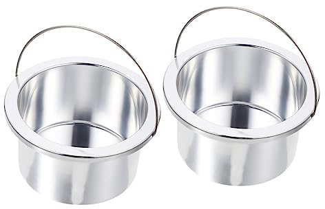 Holibanna Wax Melting Pot 2pcs 100mm Aluminum Inner Pots Non-stick Wax Heater Containers for Hair Removal Replacement Parts in Beauty Personal Care