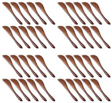 onhyuxng 40 Couteaux à Beurre en Bois de 6 Pouces, Couteaux à Condiments en Bois, ustensiles de Cuisine très Pratiques, épandeur de gelée