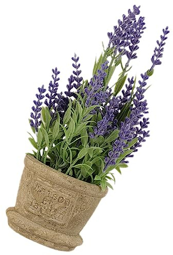 Garneck Artificial Maintenance Daily Easy to Plastic and Clean No Lavender Potted Bonsai with Purple Flowers Made of Paper Pulp for Café and Garden Decoration