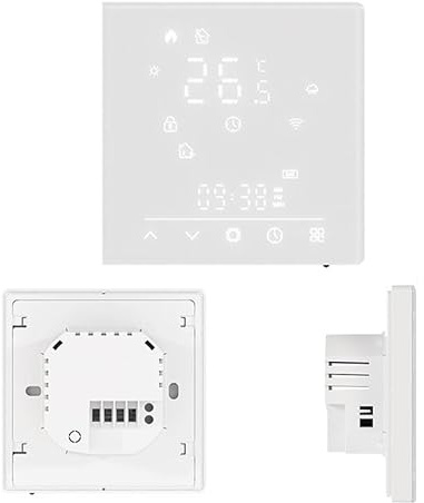 Termostato Intelligente Matter WiFi 2,4G, Cronotermostato Smart Per Riscaldamento Pavimento Elettrico, 230V 16A, Pannello in Vetro, Compatibile Con Tuya/Smart Life