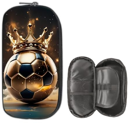 Glamifyr Federmäppchen Jungen,Federtasche Jungen Fussball,Federmappe Fußball,Federmäppchen Fussball,Schulmäppchen,für Kinder,Große Kapazität,Stifthalter,Stiftetasche,Schreibwarentasche