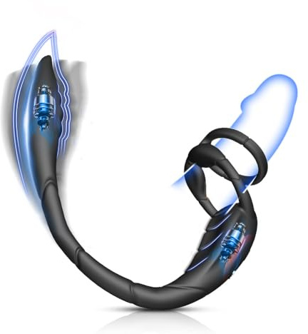 Remote Control Vibrating Cock Ring for Male Prostate Mastabator,3-in-1 Prostate Massager with Anal Plug Sex Toys, Vibrating Penis Ring Prostate Vibratar for Men Perineum Stimulation Anal Sex Toy