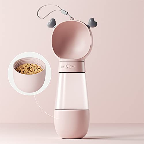 Generic Botella de Agua para Mascotas, Portátil de 10 Cm de Gran Angular, Botella para Beber para Mascotas, Transparente para Suministros de Riego para Perros (Lindo Rosa)