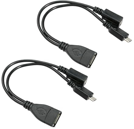 AYHYHLJZJ 2 Stück OTG Adapter Micro USB, USB-OTG Adapter-Kabel mit Stromanschluss, Micro USB OTG Adapter für Externe Festplatten, Fire TV Stick, USB-Sticks, OTG-Kabel für Smartphones und Tablets