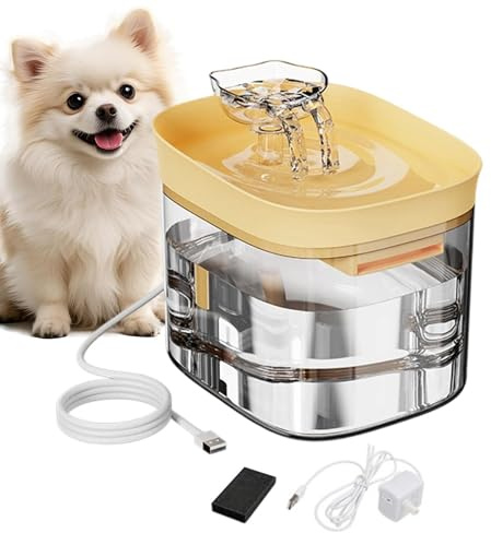 Fuente de agua de gato - PP 1.8L brillante automático bebida, de hidratación del animal doméstico, 340g bomba silenciosa filtración tazón | Gatito perro fuente de agua Oficina en casa