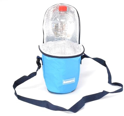 Kühltasche, blau, mit verstellbarem Riemen, für Flaschen mit 1,5 und 2 l