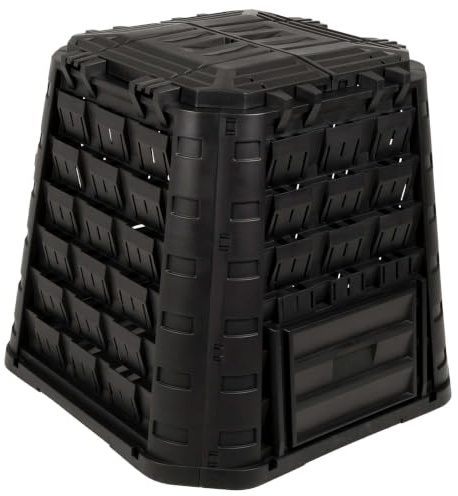 vidaXL Compostiera da giardino Nero 91 x 91 x 83 cm 100% PP