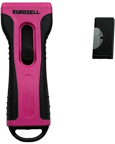 Eurosell Für koch Feld Schaber Premium Glas/Ceran/Induktion Kochfeld Schaber Reiniger Ergonomischer Kochfeldschaber (Pink)