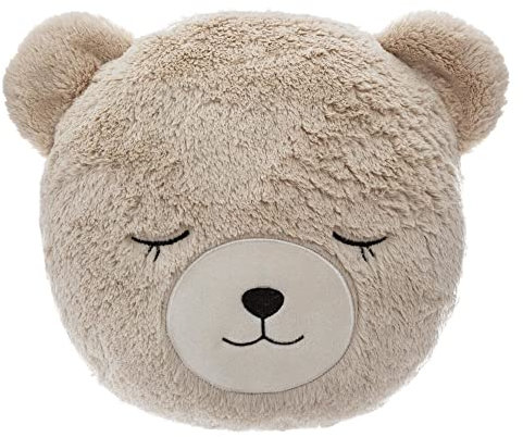 Atmosphera - Kinderkissen Bär - Kunstpelz - D28 cm - Beige