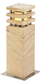 Qazqa Moderno Baliza moderna beige 40cm IP55 - GRUMPY Piedra/cemento/Acero inoxidable Rectangular Adecuado para LED Max. 1 x 13 Watt