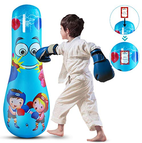 Ruiqas Gonfiabile Sandbag per bambini, 119,4 cm/47 pollici, sacchetto di sabbia indipendente, per la casa, l'allenamento, l'esercizio