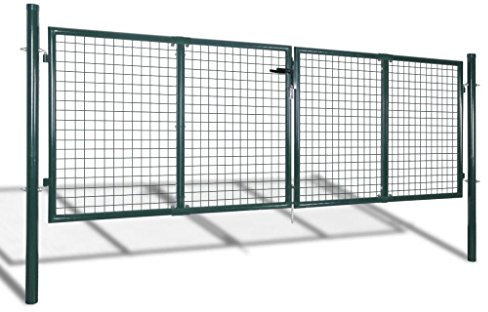 Tidyard Gartenzaun Tor Gartentor Zauntor Gartentür Hoftor Mit 3 Schlüssel,Gartentür Zauntür Hoftor Gartenpforte Gartenzaun Tür,Verzinkter Stahl mit Pulverbeschichtung,Grün