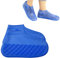 1 paia copriscarpe in silicone impermeabile, riutilizzabili lavabile antiscivolo e resistente all'usura portatile Copertura scarpe per scarpe per giornate di pioggia e neve viaggio (L,Blu)