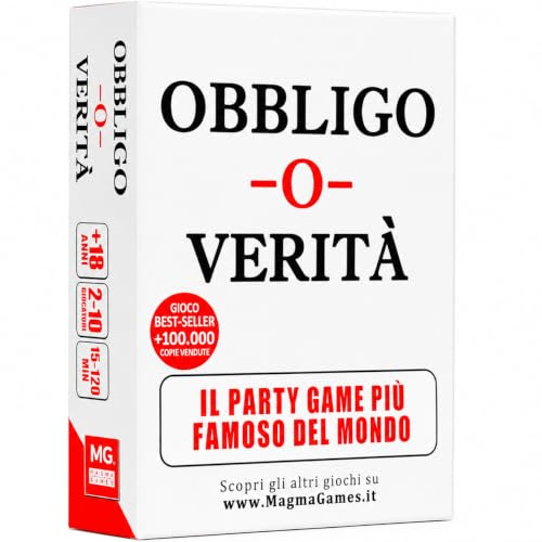 Magma Games OBBLIGO O VERITÀ – Gioco da Tavolo per Adulti, Carte da Gioco, Giochi da Tavola per Feste, Giochi in Scatola per Addio al Celibato e al Nubilato, Idee Regalo per Lui e Lei