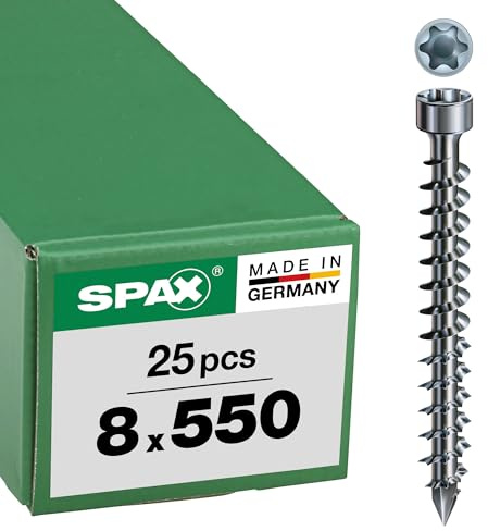 IN.FORCE, 8 x 550 mm, 25 Stück, Vollgewinde, Zylinderkopf, T-STAR plus T40, CUT-Spitze, WIROX - 1221010805505