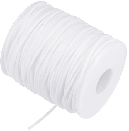 sourcing map Gummischnur 55 Yards 2mm Durchm. 1,5mm Loch weiß hohle Schläuche für DIY