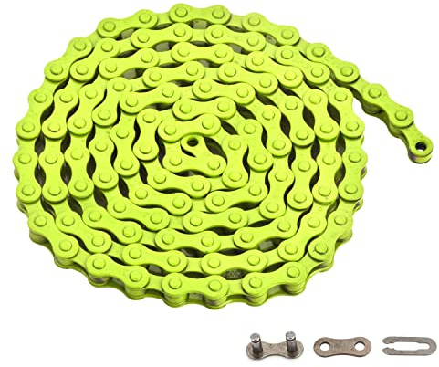 Single-Speed Bicycle Chain, 1-Speed Bike Chain, Multicolour, 1/2 x 1/8 Inch, 116 Links (116L, Yellow, 1)