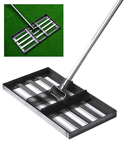 ATRNA Rasen Rechen, Rasenrechen Golf Garden Grass Trimmer Leveling Rake Level Rake Garten, Hof, Bauernhof-Silver