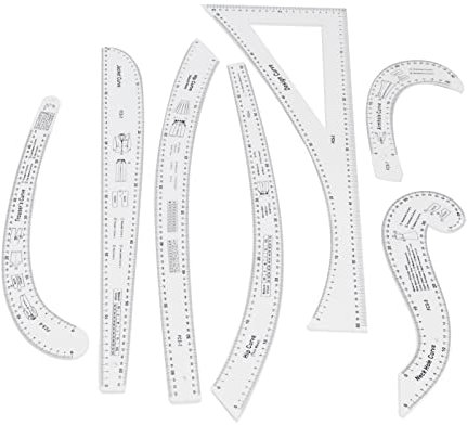 HOHXFYP 7 Teiliges Franz?sisches Kurvenlineal,Hochgenaues,Transparentes N?hlineal,Schneider Set,Langlebiges Acryl Schnittmuster Erstellungswerkzeug Zum Erstellen Von Mustern,Zeichnen