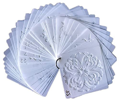 Yulakes Mandala Schablonen-Set，Mandala Dotting Schablone，Sortierte Muster Wiederverwendbares Mandala Schablonen für Dekor, Malen auf Holz, Felsen und Wände Kunst 9x9cm (36 Stück)