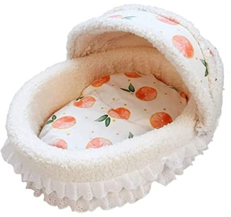 Hundekorb Hundebett Katzenbett Hundesofa Schönes Haus Mit Zarter Spitze Haustierwiege Schönes Ovales Haustierbett Neues Luxus-Haustierbett Meow Princess Bed Haustier-Hundebett Hundekörbchen Haustierbe