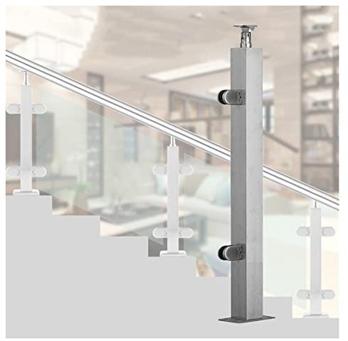 ExkaTe Poteau de Balustrade en Verre pour Panneau en Verre/Bois/Acrylique, Poteau de Balustrade en Verre en Acier Inoxydable pour Balcon/escalier de Couloir/Mezzanine intérieure et extérieure (coul