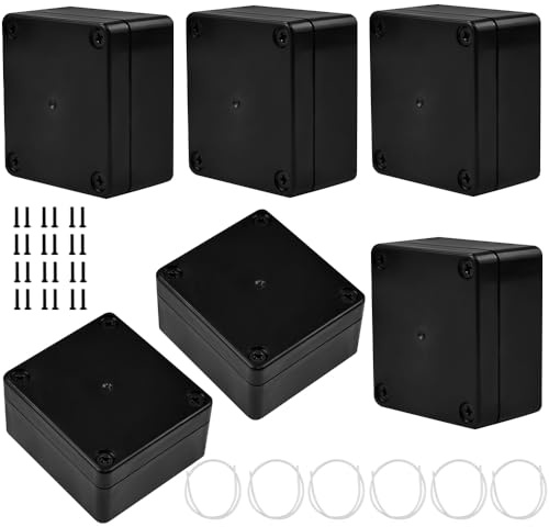 ADERTOS 6 Stk Kunststoffgehäuse Ip65 Wasserdicht Abzweigdosen Verteilerdose 65*58*35mm Kunststoff Leergehäuse Aufputz Abzweigkasten Anschlussdose Schwarz Verteilergehäuse Elektro Gehäuse Verteilerbox