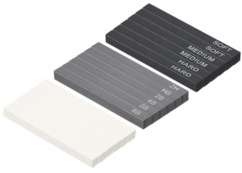 PATIKIL Bastoncini Carbone Compresso Set 3 Tipo Arte Forniture Schizzo Quadrato Bastoncino per Artista Disegno Schizzo Ombreggiatura Pittura Nero Bianco