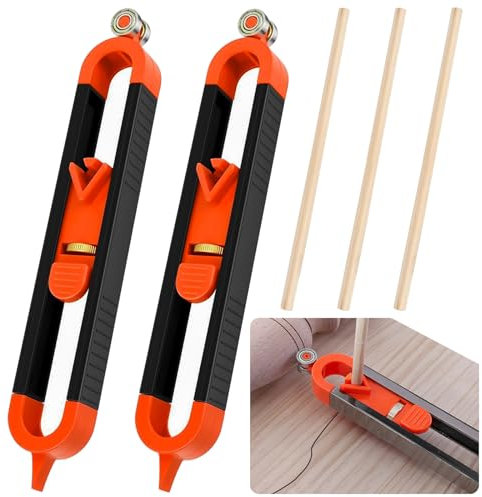 XTUDOU® 2 Stück Konturenlehre, Unregelmäßige Konturlehre mit 3 Bleistift Konturenlehre mit Feststeller Konturmessgerät Profilmarkierungswerkzeug für Bodenbelag, Teppich- und Fliesenverlegung