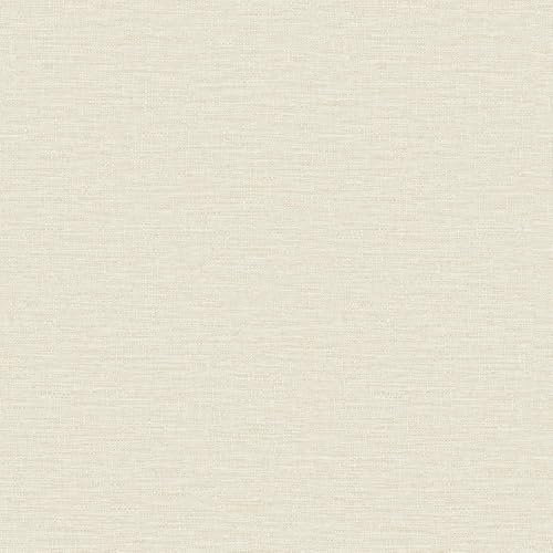 Papier peint en vinyle effet tissu texturé Telma Hessian Crème Grandeco 199503