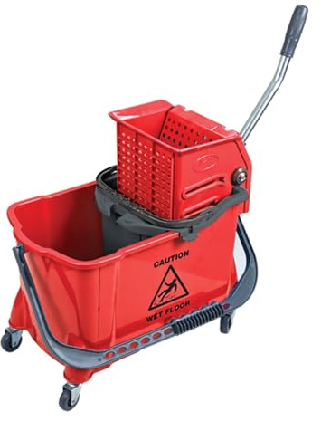 La Briantina Rombo Wagen für Bodenwischer und professionelle Rollen, 34 Liter, 69 x 32 x 72 cm, Farbcode: Rot