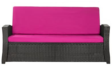 Setgarden® Bankauflage Polyrattan Gartenbank Sitzauflage, Bequeme Sitzauflagen für Gartenbänke – perfekte Auflagen für Ihr Gartensofa oder Ihre Hollywoodschaukel (Rosa, 180x60x50 cm)