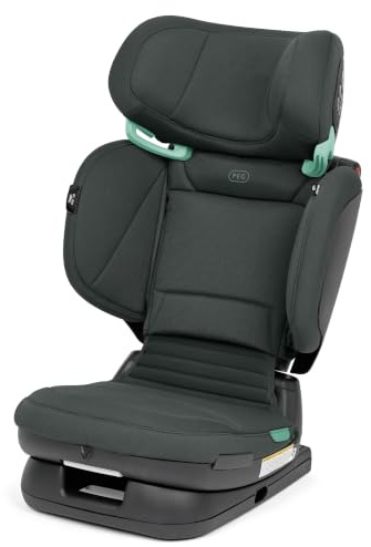 Peg Perego Viaggio Flex 120 Booster, 4D Total Adjust for Safety & Comfort, No Armrests, Compact Fold for Travel, 18.1-54.4 kg, Made in Italy, Metal (Sage Green)
