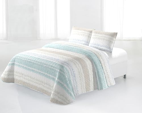 Miracle Home. Colcha Bouti 100% Microfibra cepillada, Ligera y traspirable Carvin Ultras. 250 x 265 cm. Cama 150