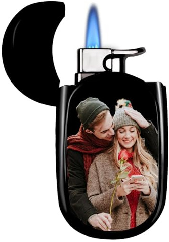loongway Personalisiert Einstellbares Jetflammen Feuerzeug | Schlankes Taschenformat | Sturmsicher | Vielseitig für Outdoor, Zuhause, Herren