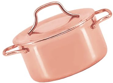 Milisten Mini Dollhouse Soup Pot Cookware 1:12 Scale Metal Alloy Pretend Play Kitchen Accessories Simulation Decoration Collectible Model Miniature Scene Supplies