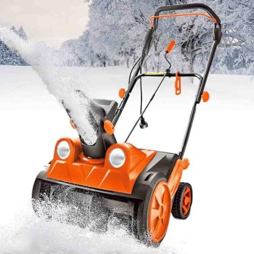 Electric Snow Blower 2200W, 30M Line Length, 46Cm Cleaning Width, 3000RPM Snow Shovel with LED Headlights, Corded Snow Removal for Driveway and School Roads